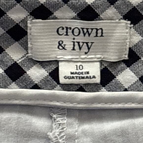 Crown & Ivy Gingham Wrap Tie Mini Skirt Skort Navy & White Size 10 - Picture 5 of 6